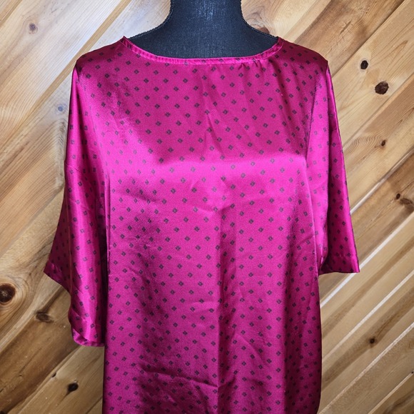 Victorias Secret Gold‎ Label Vtg 80s Satin Sleep Shirt - Picture 2 of 7